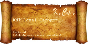 Kölcsei Csongor névjegykártya