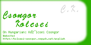 csongor kolcsei business card